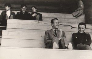Trybuna na stadionie przy ul. Bałdowskiej w roku 1966.