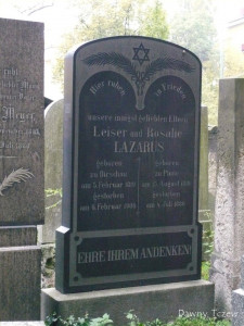 Cmentarz Schönhauser Allee w berlinie. Nagrobek Lazarusa Leiser i Rozalii.