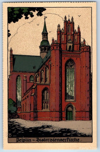 Pelplin Pomeranian Poland Postcard Cistercian Church c1940s Unposted Vintage (1).jpg